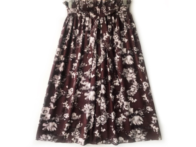 دامن دکمه دار گلدار  قد 75  کد (665)