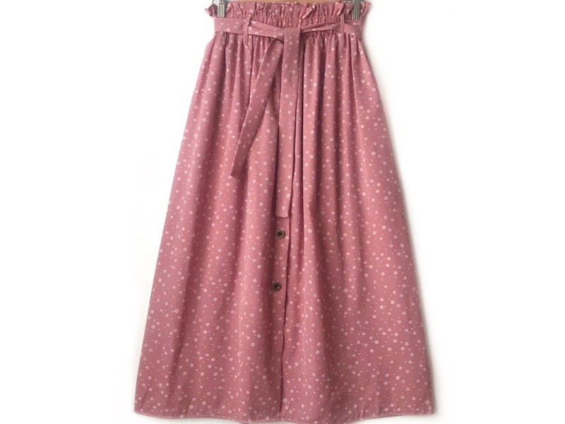 دامن دکمه دار گلدار  قد 90  کد (579)