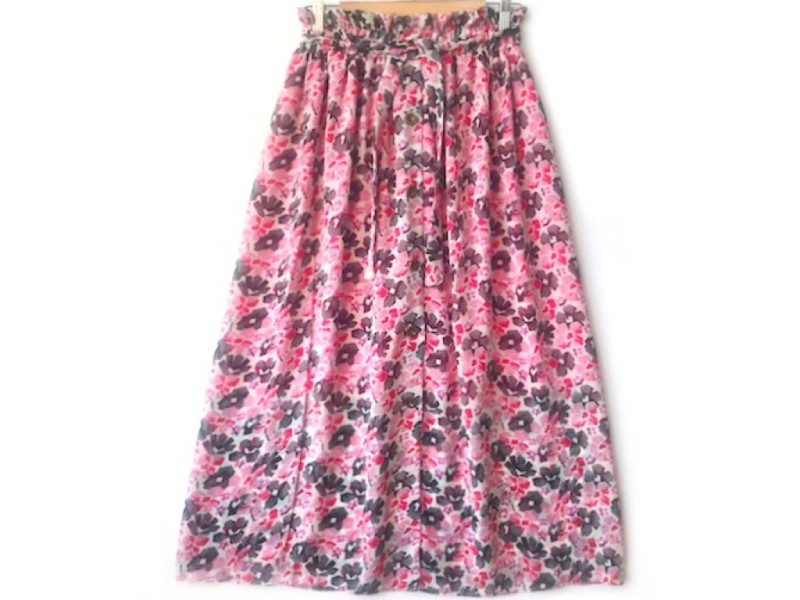 دامن دکمه دار گلدار  قد 90  کد (671)