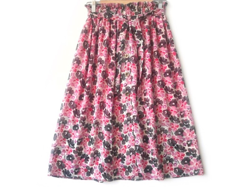 دامن دکمه دار گلدار  قد 75  کد (671)