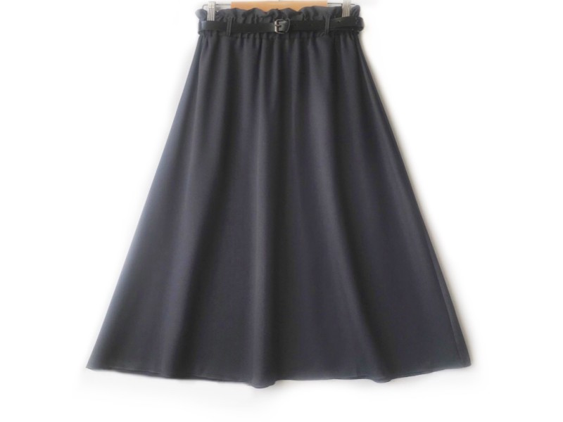 دامن  کلوش طوسی تیره کد A با کمربند قد 75