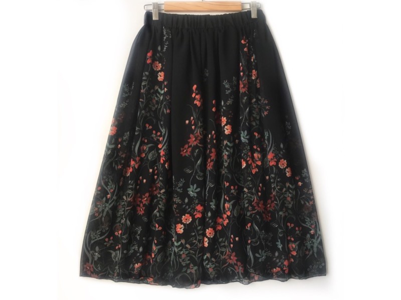 دامن حریر گلدار  قد 75  کد (898)