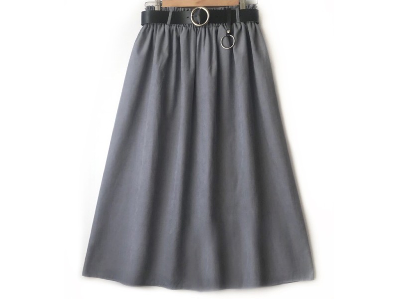 دامن میکرو طوسی  با کمربند قد 80