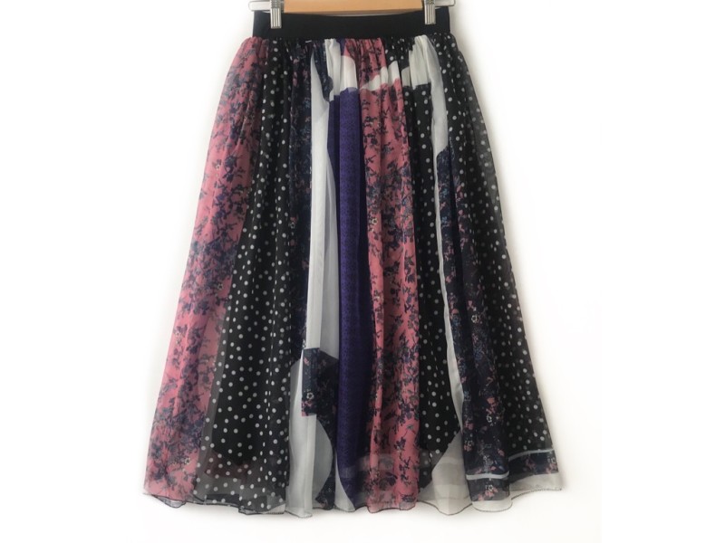 دامن حریر گلدار  قد 75  کد (281)