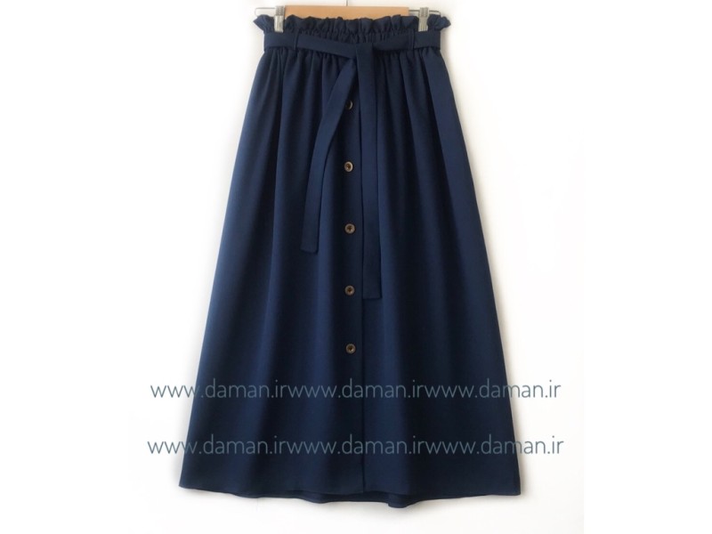 دامن جلو دکمه سرمه ای قد 90