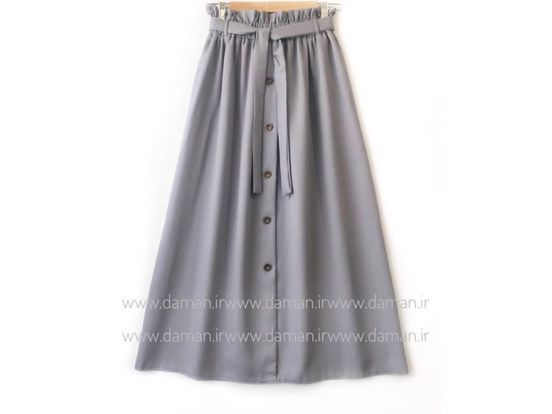 دامن جلو دکمه  طوسی روشن  كد (s) قد 90
