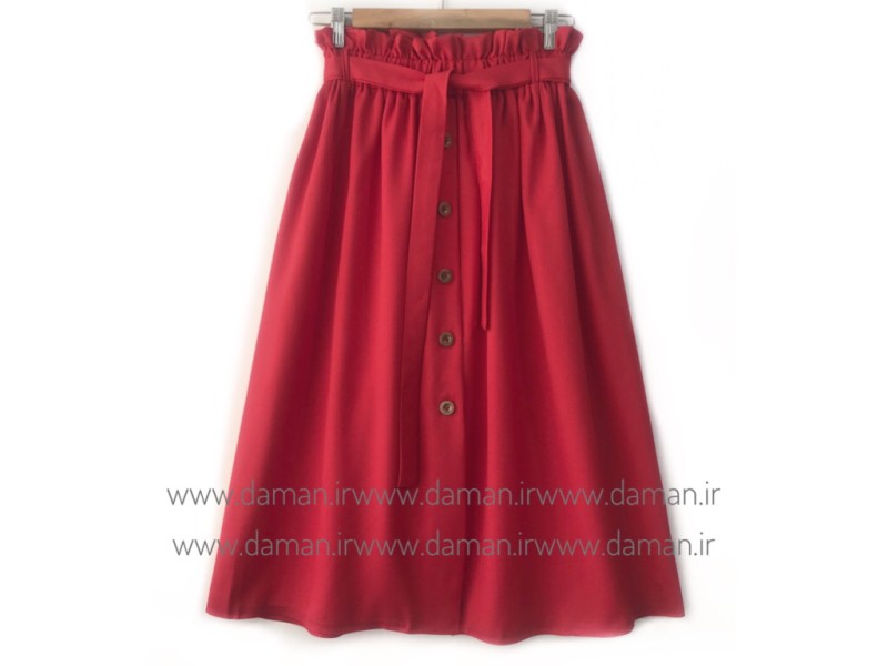دامن جلو دکمه قرمز قد 75
