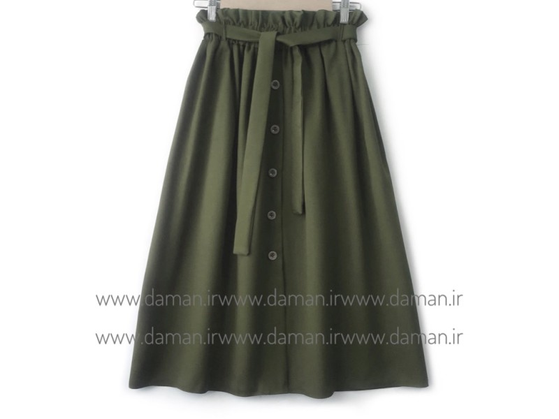 دامن جلو دکمه سبز قد 75
