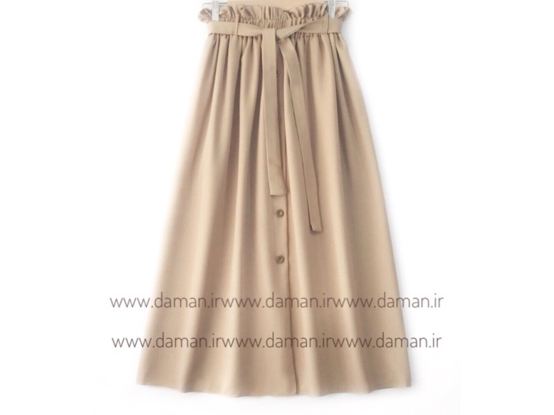 دامن جلو دکمه  کرم  قد 90