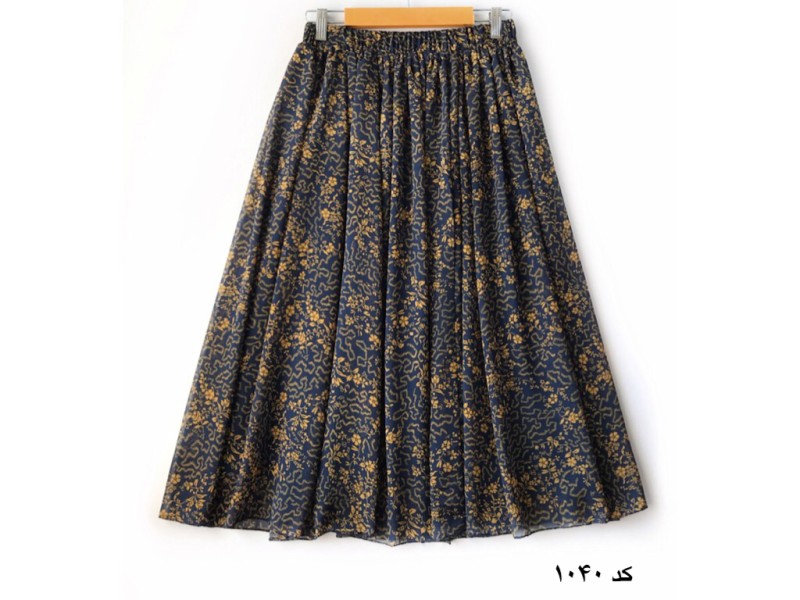 دامن حریر گلدار  قد 75  کد (1040)