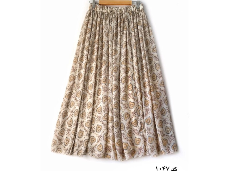 دامن حریر گلدار  قد 90 کد (1047)