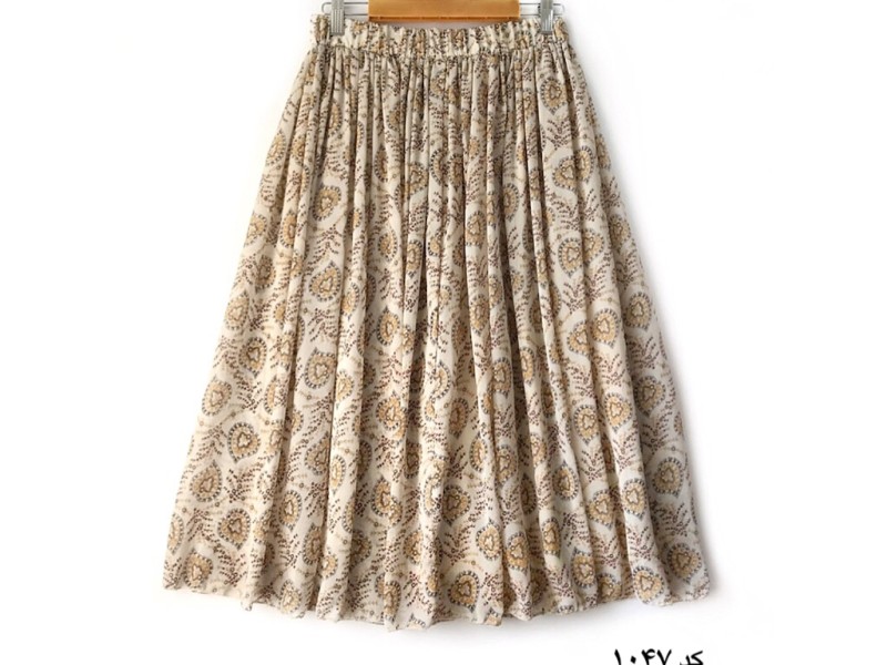 دامن حریر گلدار  قد 75  کد (1047)