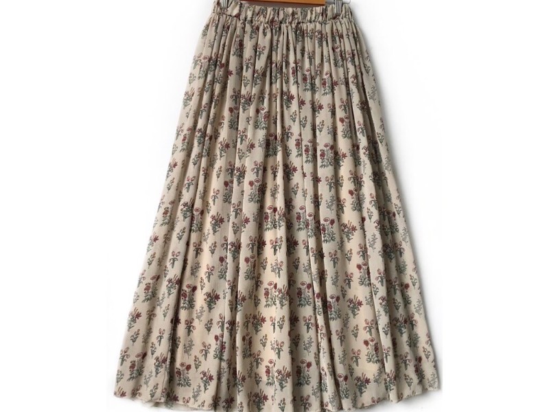 دامن حریر گلدار  قد 90 کد (1084)