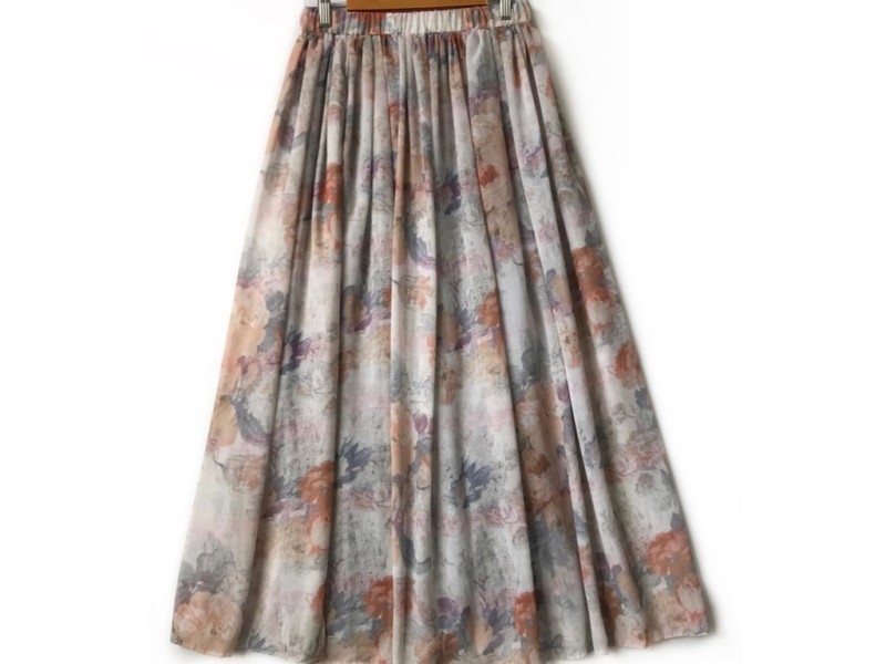 دامن حریر گلدار  قد 90 کد (1090)