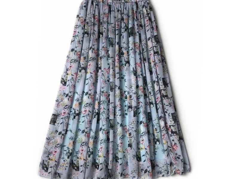 دامن حریر گلدار  قد 90 کد (1081)