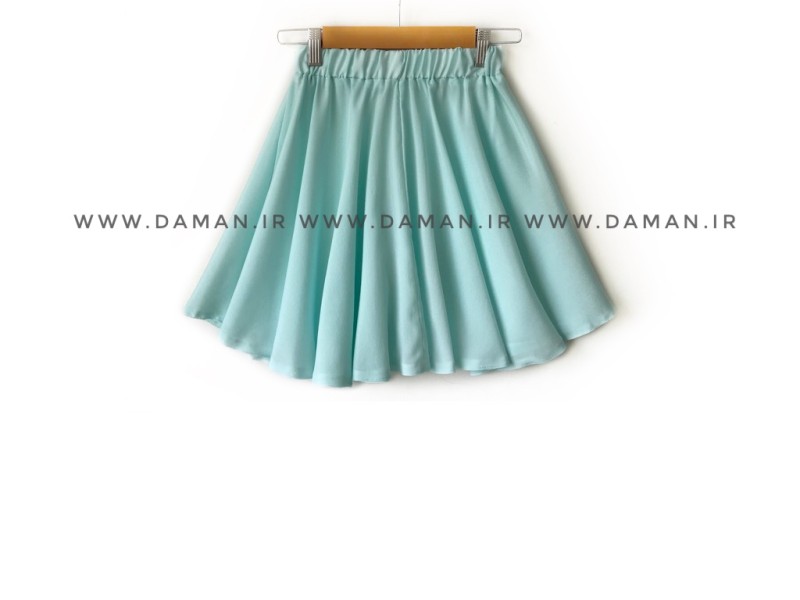 دامن  كلوش آبي اسماني  قد  40