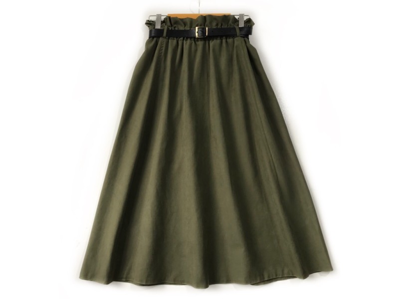 دامن  فون  سبز  قد  80  با کمربند