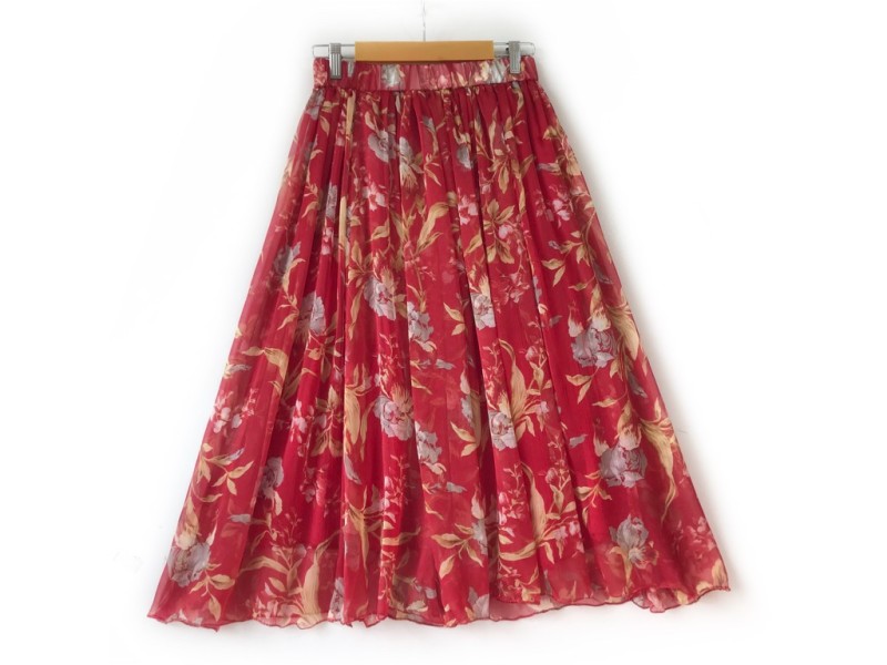 دامن حریر گلدار  قد 75  کد (1145)