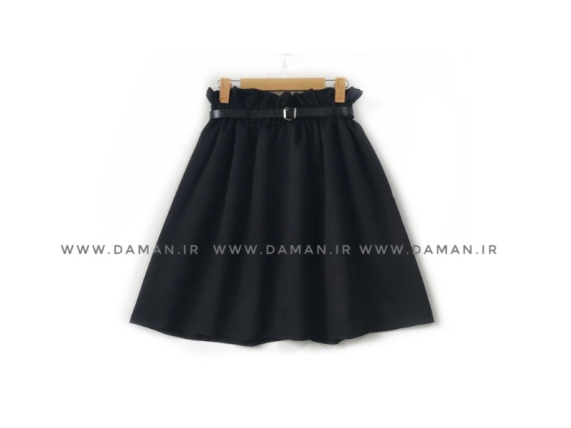 دامن قد 55 مشكي با كمربند