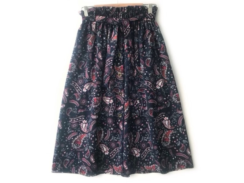 دامن دکمه دار گلدار  قد 75  کد (656)