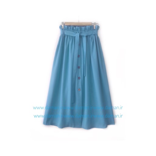 دامن جلو دکمه آبی قد 90