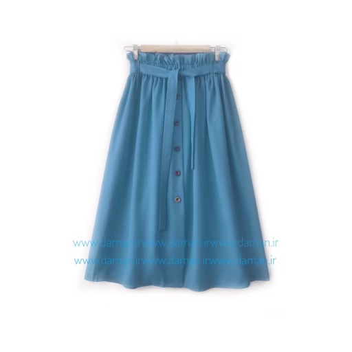 دامن جلو دکمه  آبی قد 75