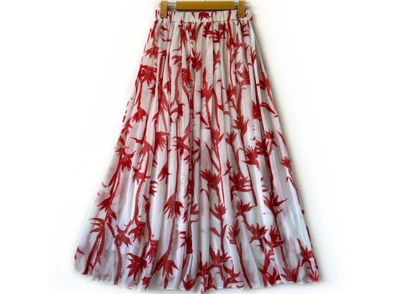 دامن حریر گلدار  قد 90 کد (1130)