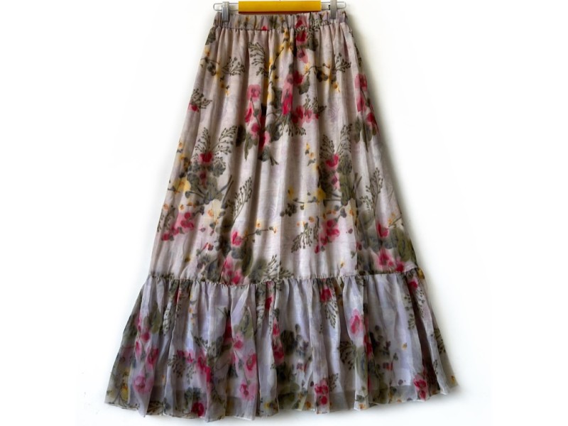 دامن حریر گلدار  قد 90 کد (1115)