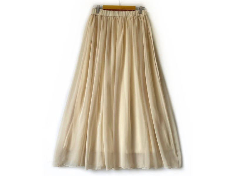 دامن حریر كرمي قد 90 کد (58)