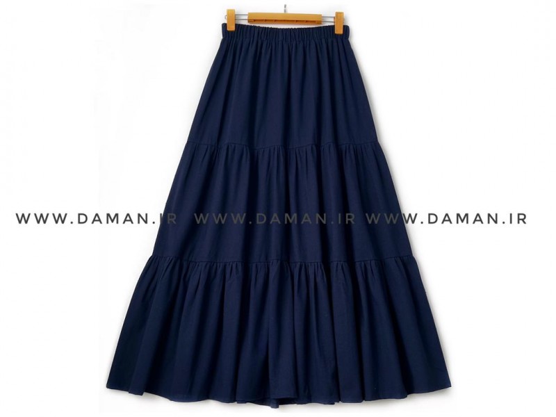 دامن  سرمه ای  لينن  قد 95  کد (500)