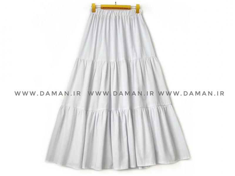 دامن سفید  لينن  قد 95  کد (500)