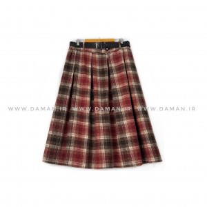 دامن پشمی با کمربند قد 80  کد (5043)