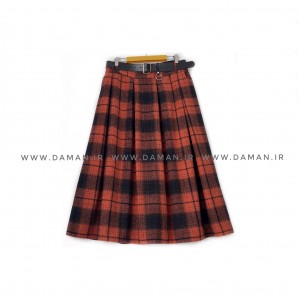دامن پشمی با کمربند قد 80  کد (3331)