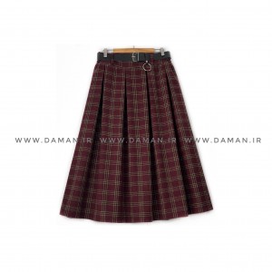 دامن پشمی با کمربند قد 80  کد (5060)