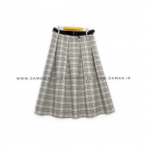 دامن پشمی با کمربند قد 80  کد (5081)