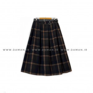 دامن پشمی با کمربند قد 80  کد (5066)