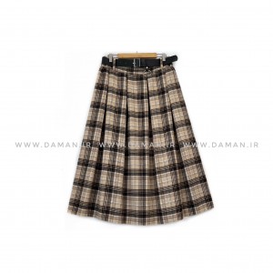 دامن پشمی با کمربند قد 80  کد (5062)