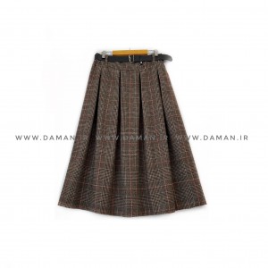 دامن پشمی با کمربند قد 80  کد (5077)