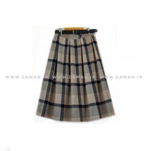 دامن پشمی با کمربند قد 80  کد (5029)