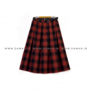 دامن پشمی با کمربند قد 80  کد (5050)