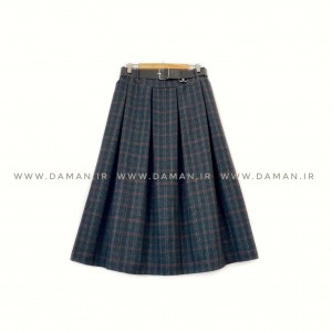 دامن پشمی با کمربند قد 80  کد (5049)