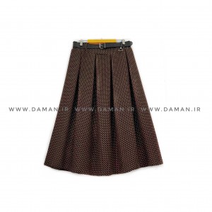 دامن پشمی با کمربند قد 80  کد (5094)