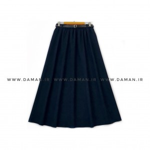 دامن مخمل کبریتی سرمه ای  قد90  با کمربند کد ( 111 )