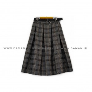 دامن پشمی با کمربند قد 80  کد (3027)