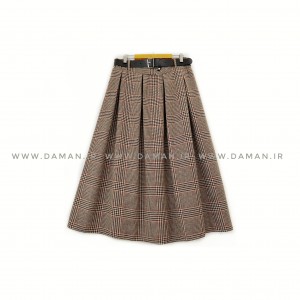 دامن پشمی با کمربند قد 80  کد (114)