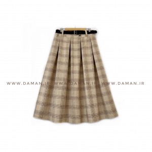 دامن پشمی با کمربند قد 80  کد (3044)