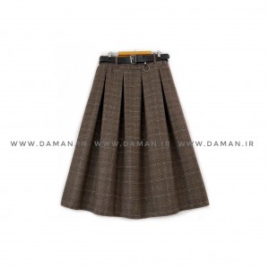 دامن پشمی با کمربند قد 80  کد (3012)