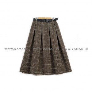 دامن پشمی با کمربند قد 80  کد (990)