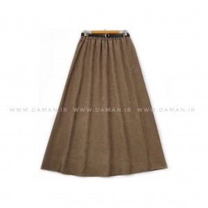 دامن مخمل کبریتی کاکائویی   قد 90  با کمربند کد ( 111 )