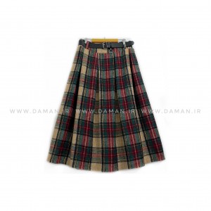دامن پشمی با کمربند قد 80  کد ( 220)
